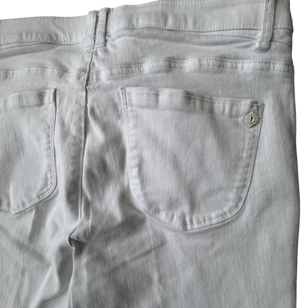 Democracy Ab solution White Cropped Jeans Womens 14 Raw Hem Frayed Tummy Control - Picture 4 of 10